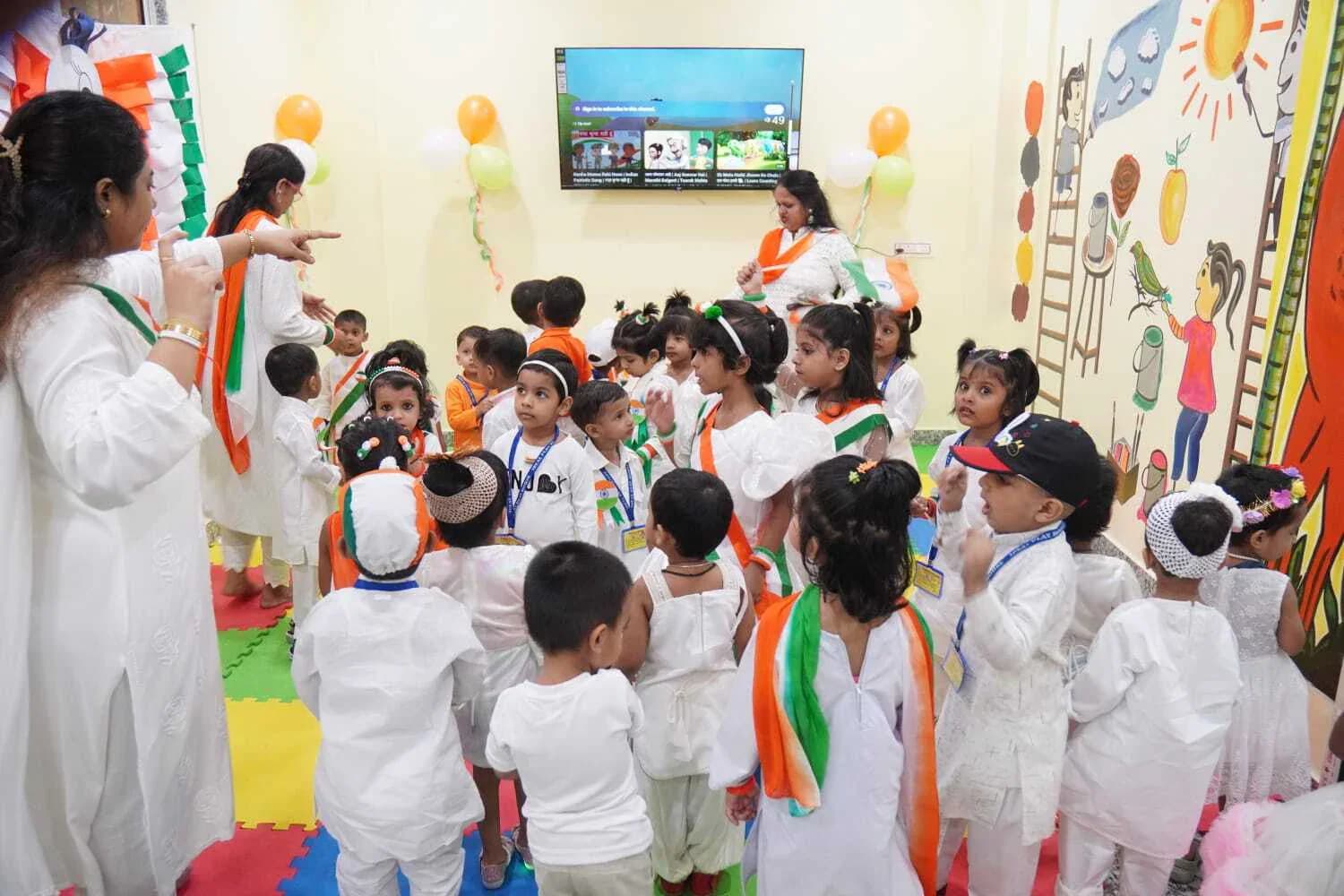 A bright classroom at Ideal Play House on Linton Street, Kolkata