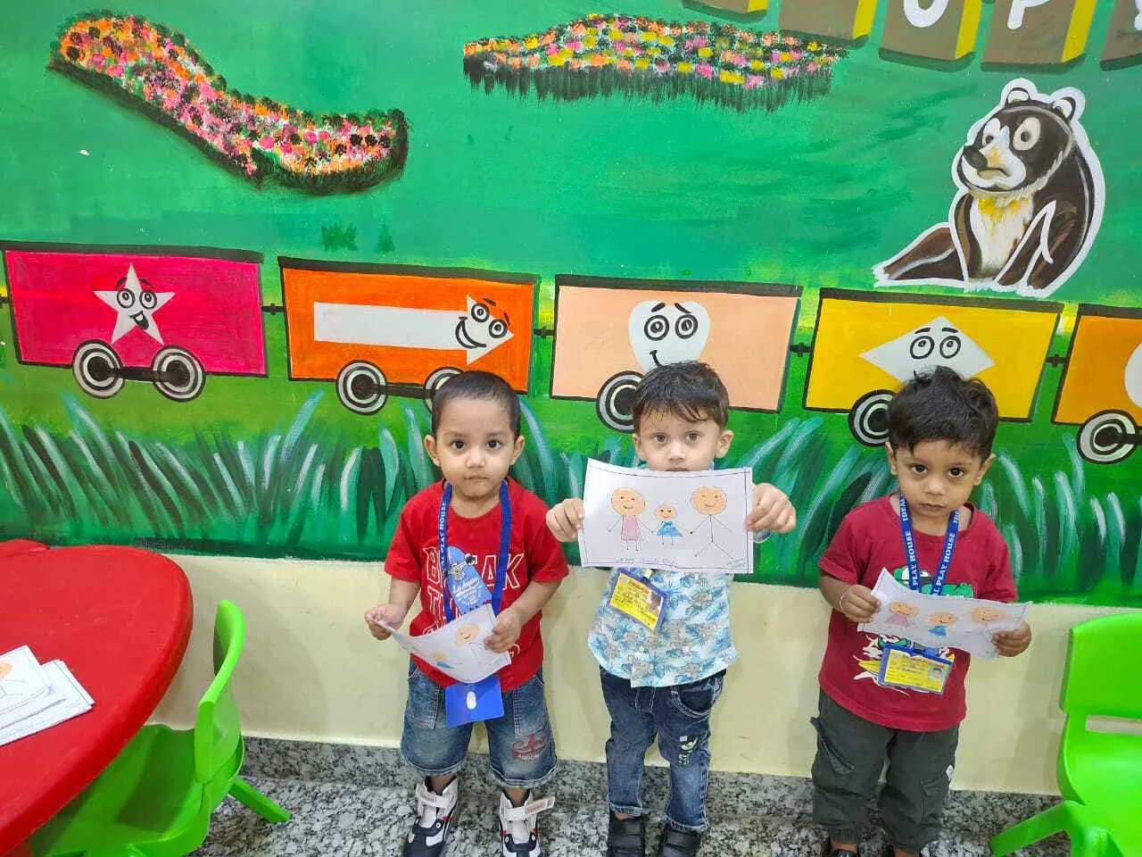 Children working with hands-on learning materials during a program session