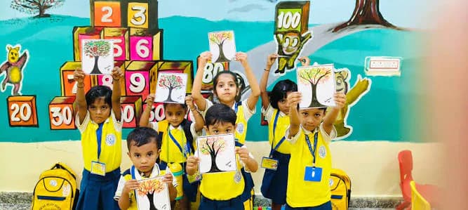 Prepared environment with Montessori materials laid out at child height
